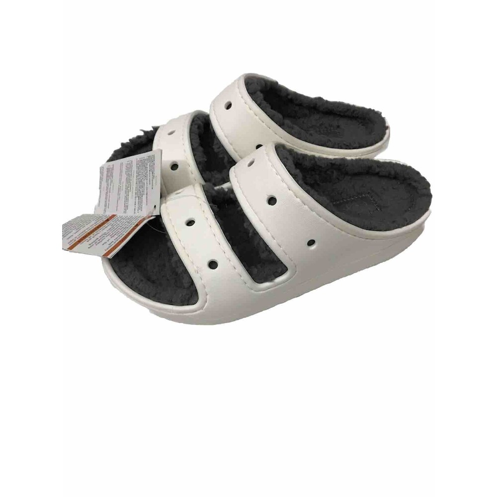 Crocs Classic Cozzy Comfort White Slip On Sandals Men’s 4 Women’s 6 - Picture 5 of 16